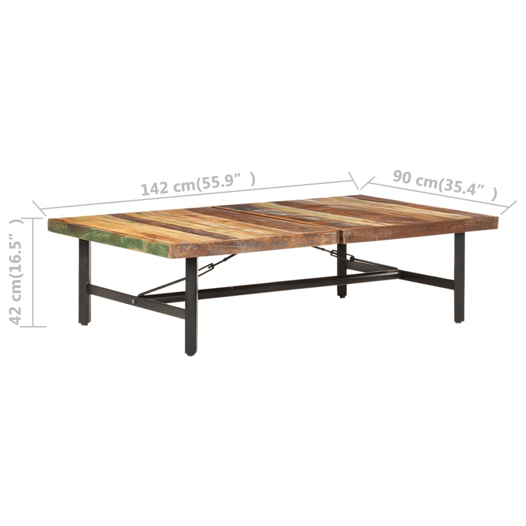 Table basse 142x90x42 cm en manguier massif