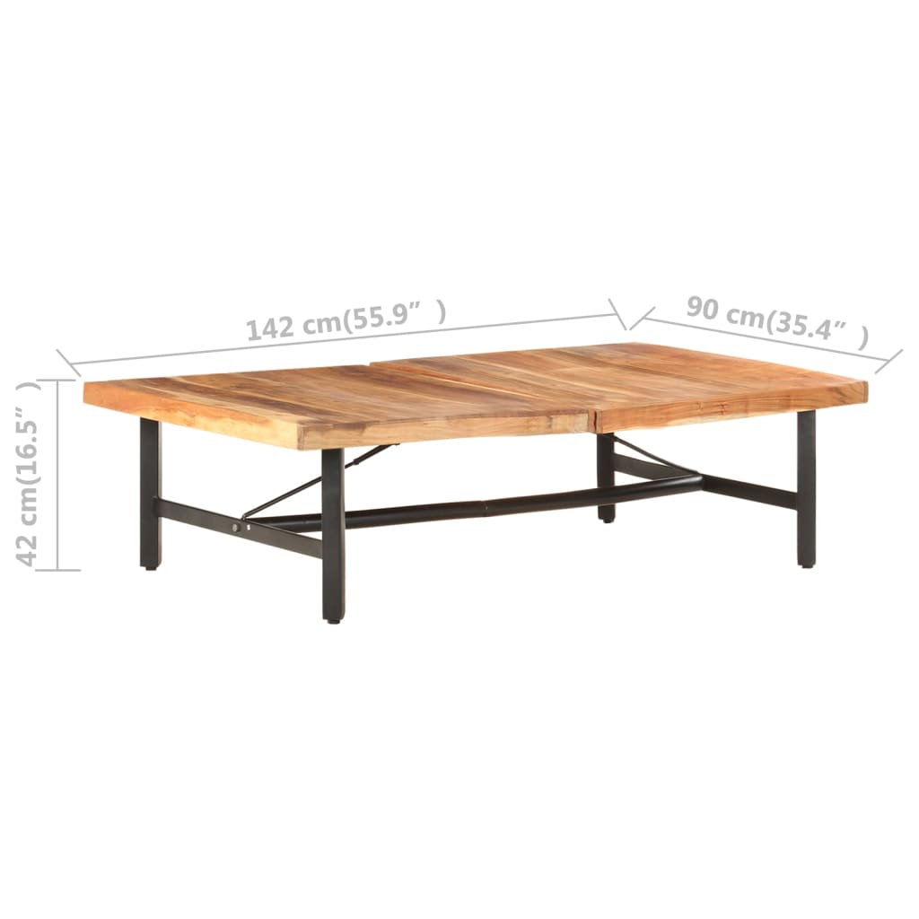 Salontafel 142x90x42 cm massief mangohout