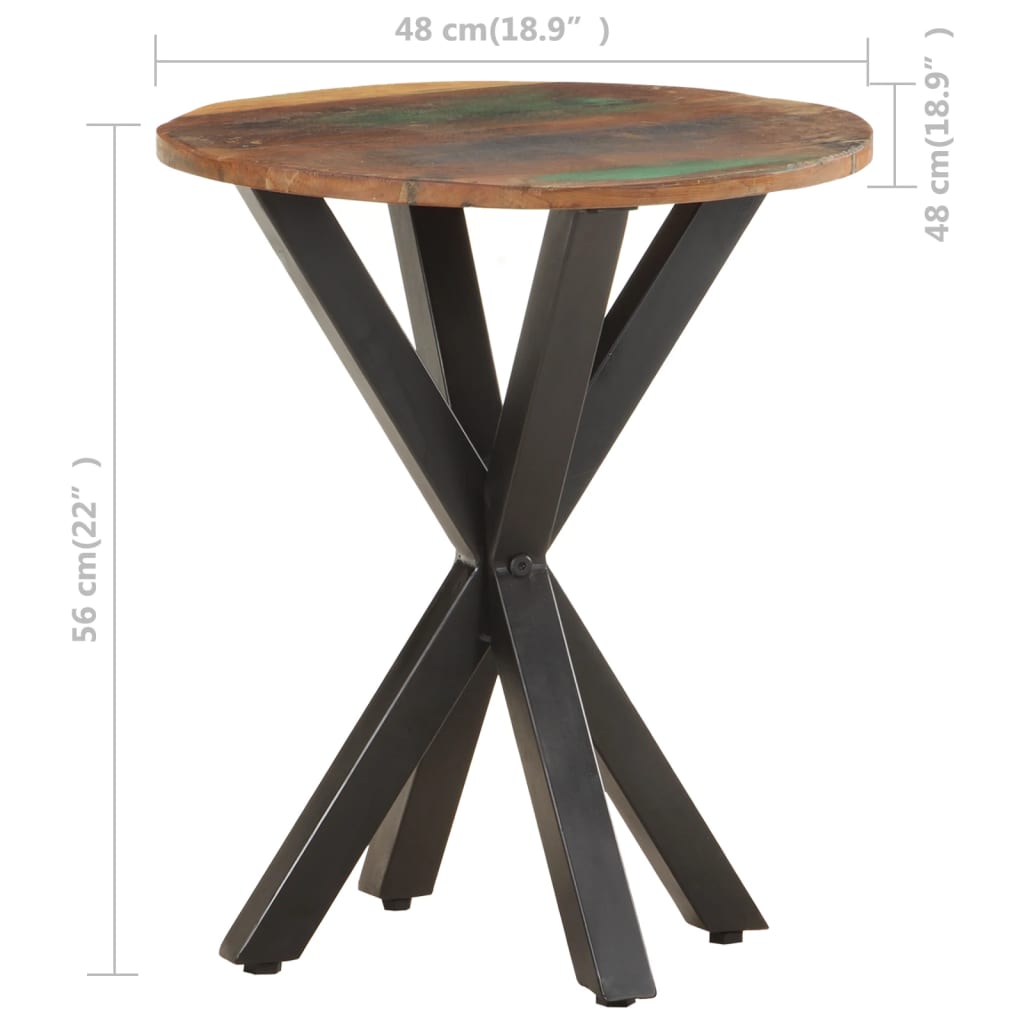 Table d'appoint 48x48x56 cm bois massif recyclé