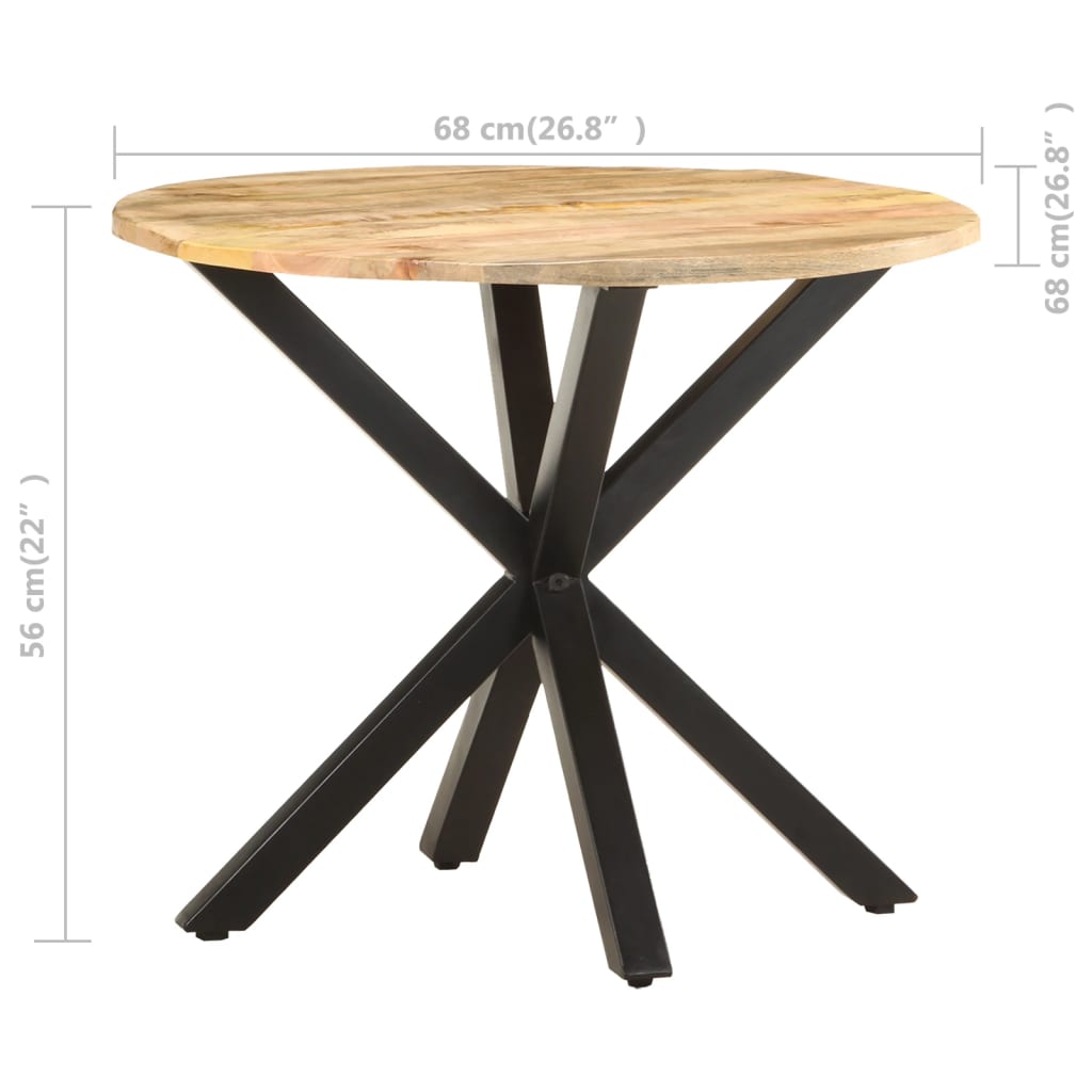 Table d'appoint 68x68x56 cm en bois de manguier massif