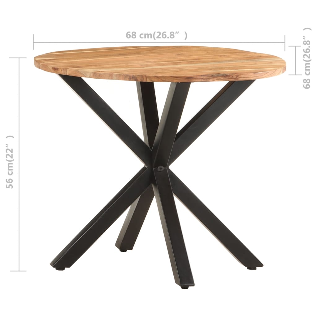 Table d'appoint 68x68x56 cm en bois de manguier massif