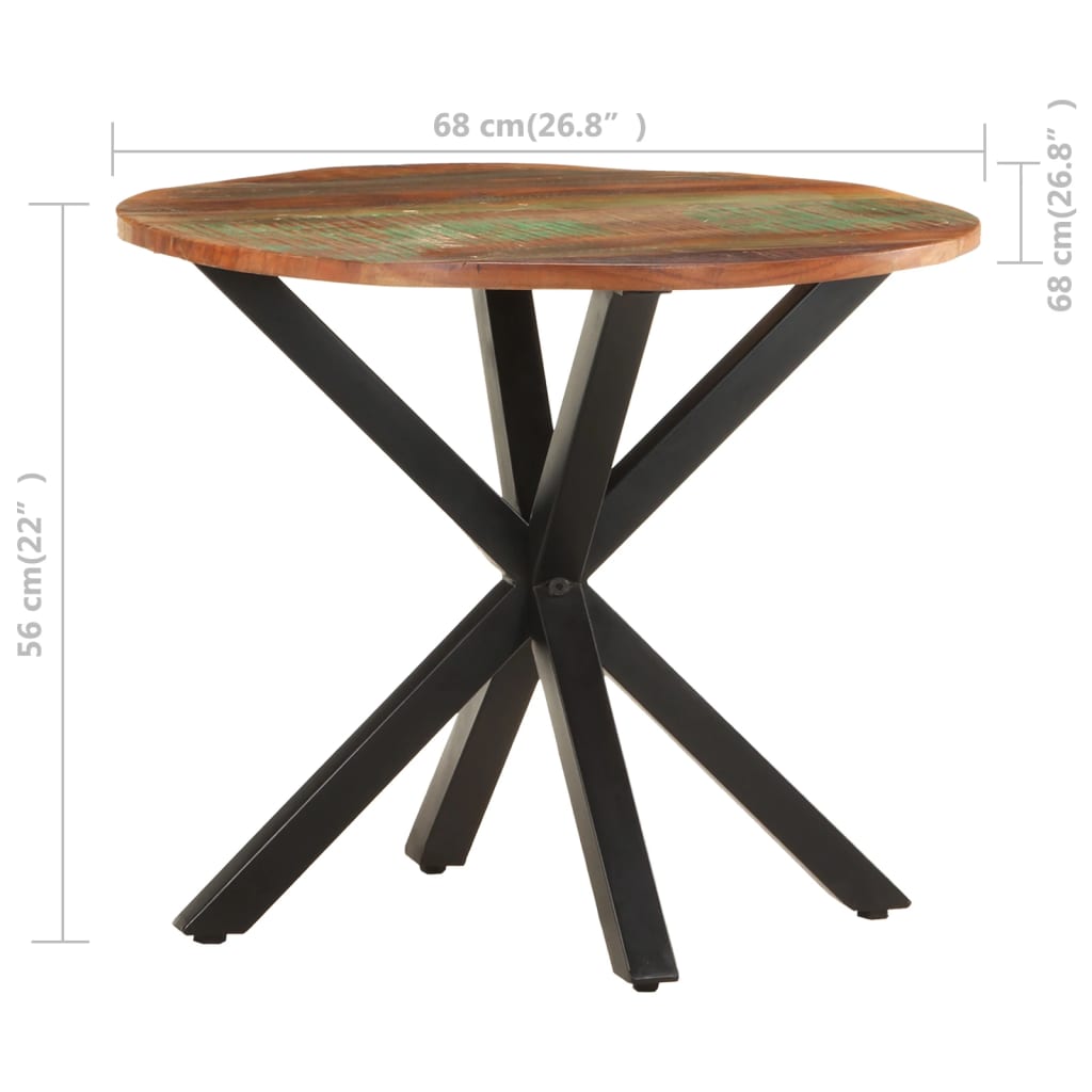 Table d'appoint 68x68x56 cm en bois de manguier massif