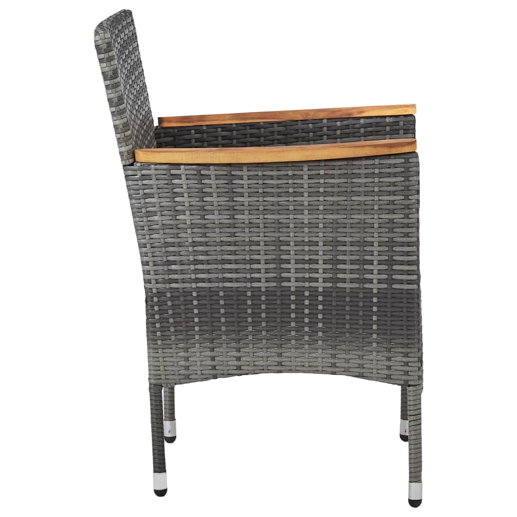 3-delige Tuinset poly rattan acaciahout