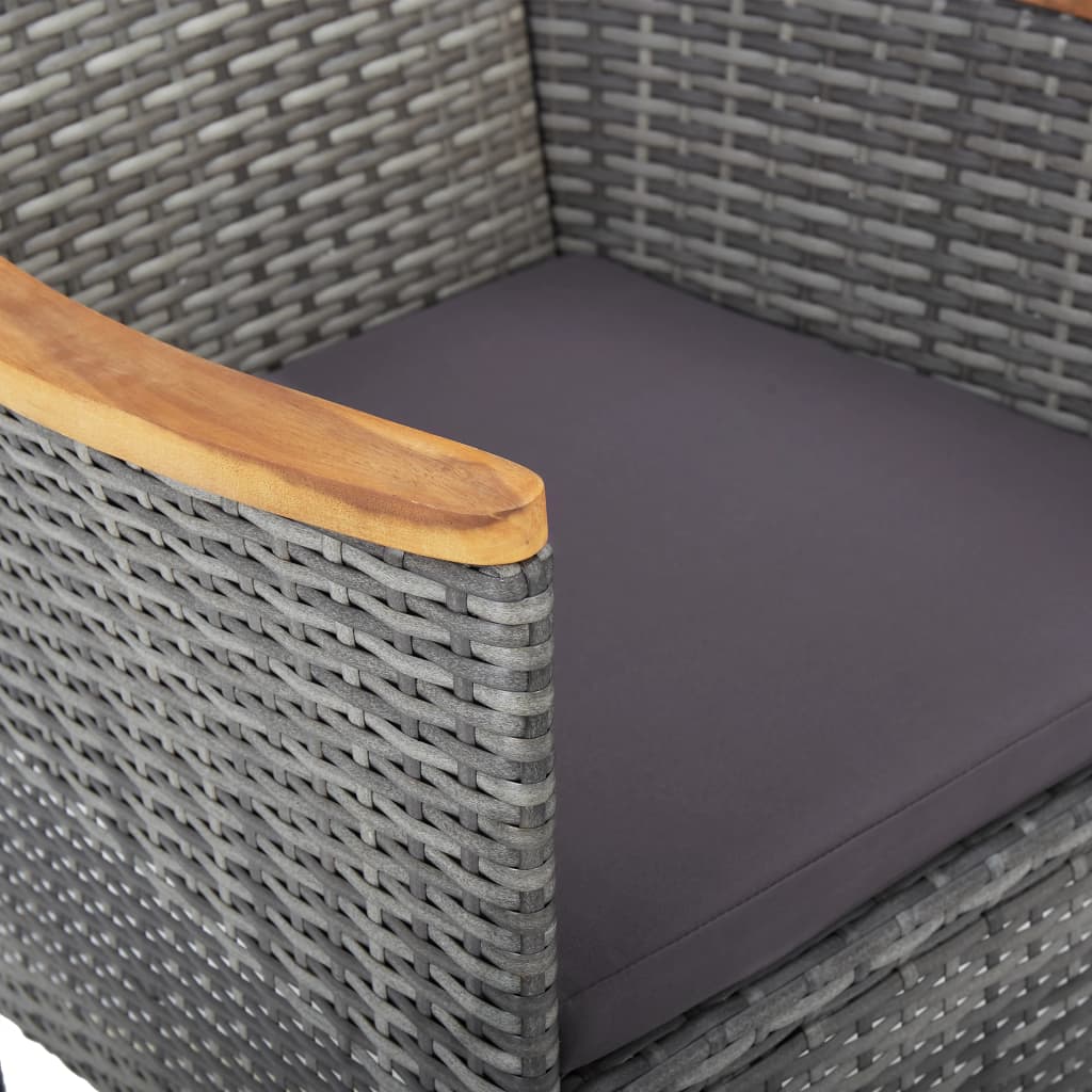 3-delige Tuinset poly rattan acaciahout