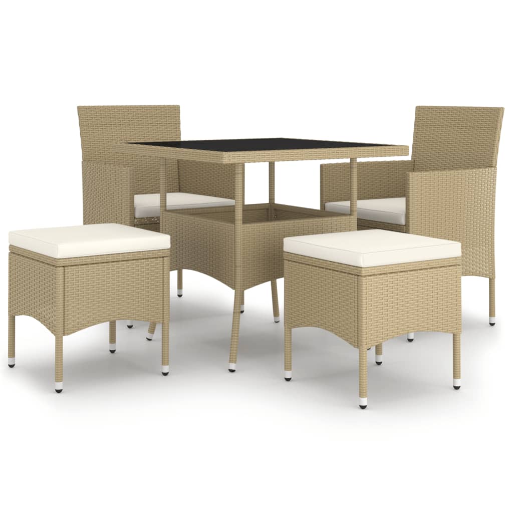 5-delige Loungeset poly rattan