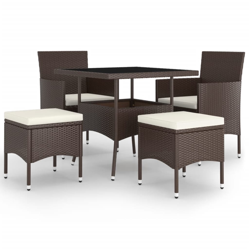 5-delige Loungeset poly rattan