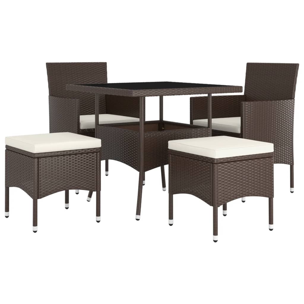 5-delige Loungeset poly rattan