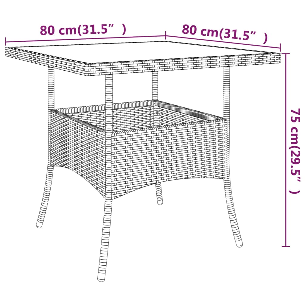 5-delige Loungeset poly rattan