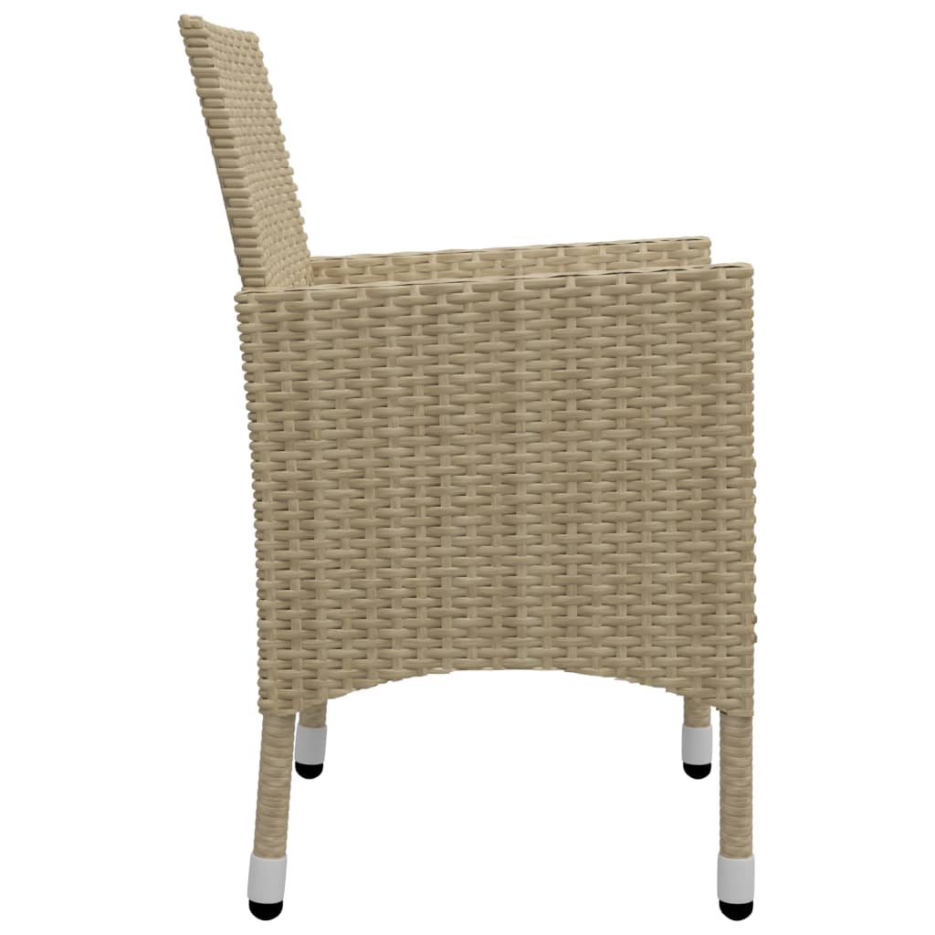 9-delige Tuinset poly rattan glas