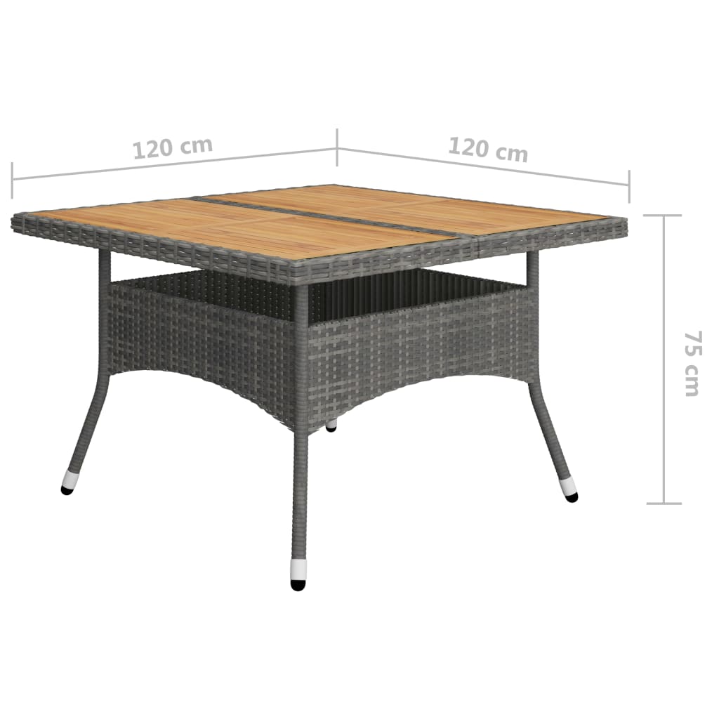 9-delige Tuinset poly rattan glas