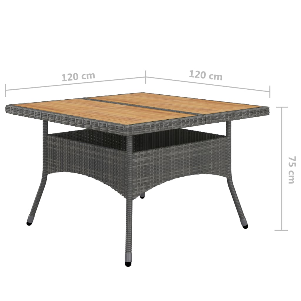 3-delige Tuinset poly rattan acaciahout