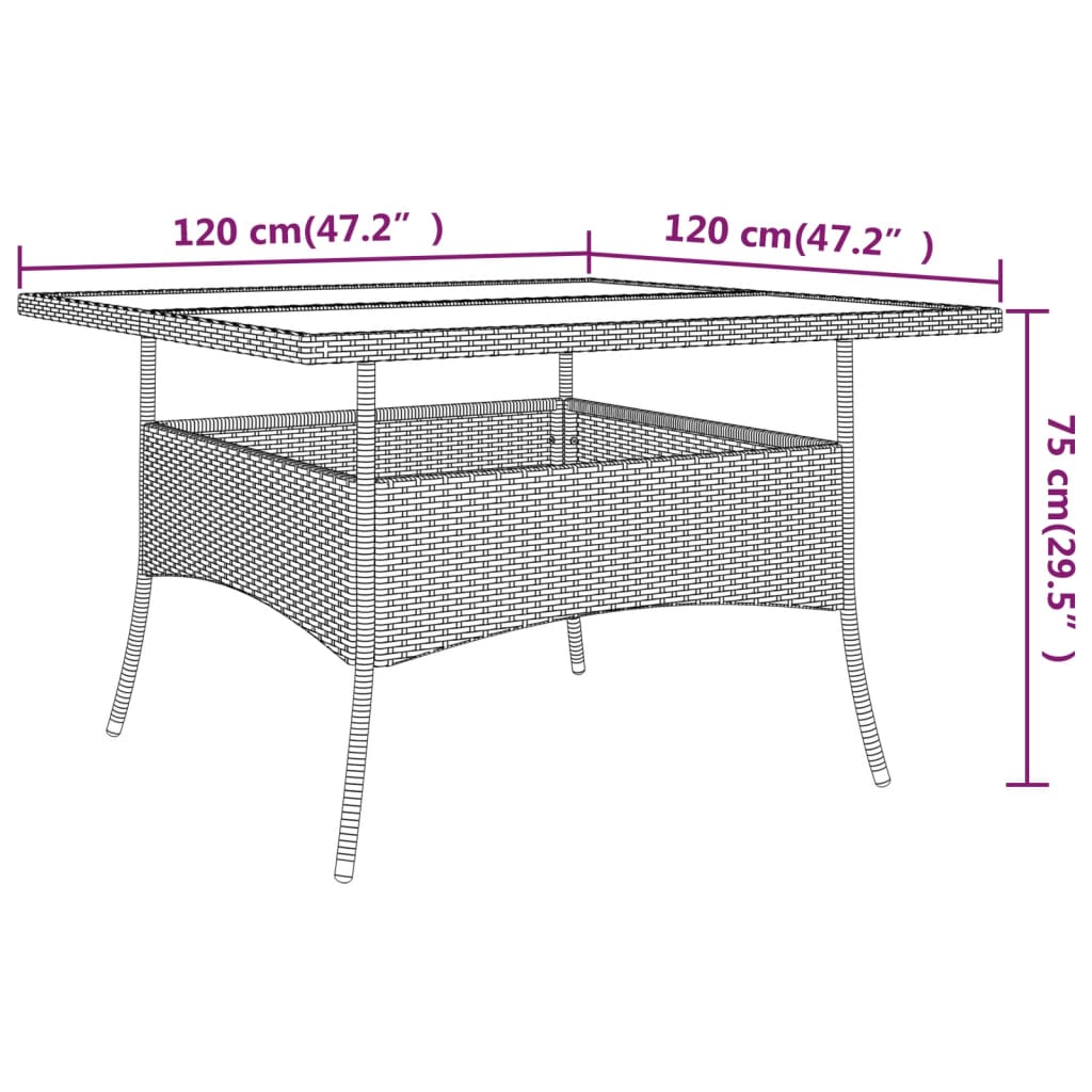 5-delige Loungeset poly rattan