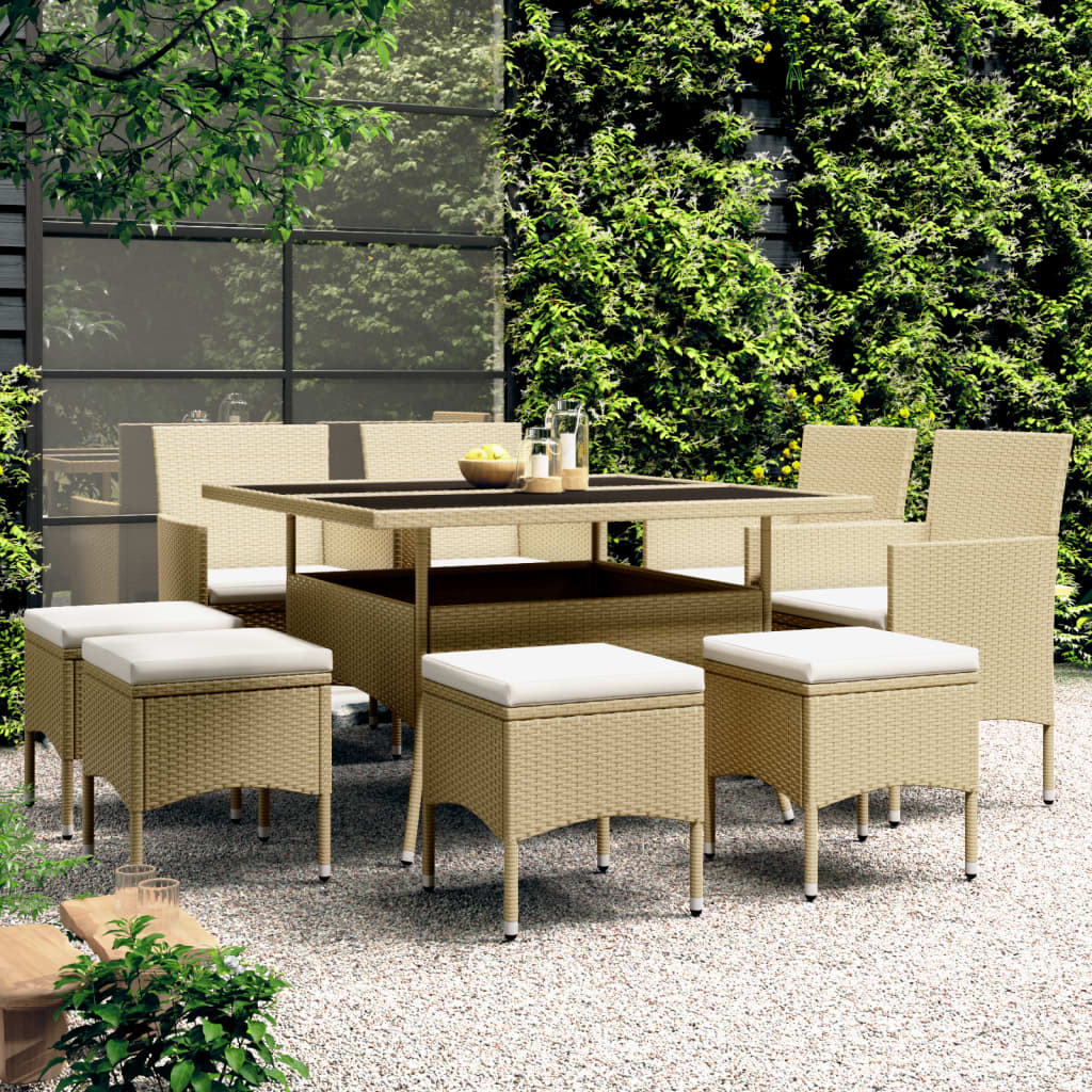 5-delige Loungeset poly rattan