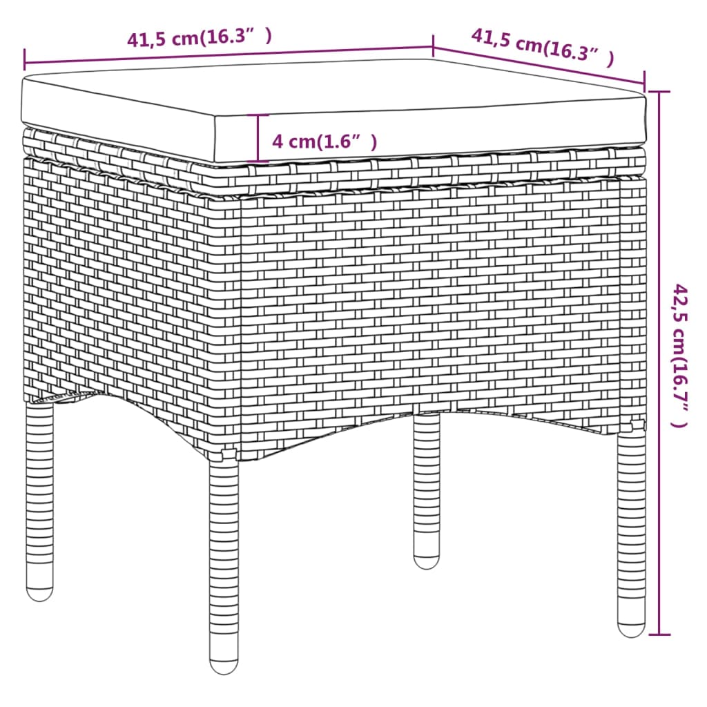 5-delige Tuinset poly rattan gehard glas