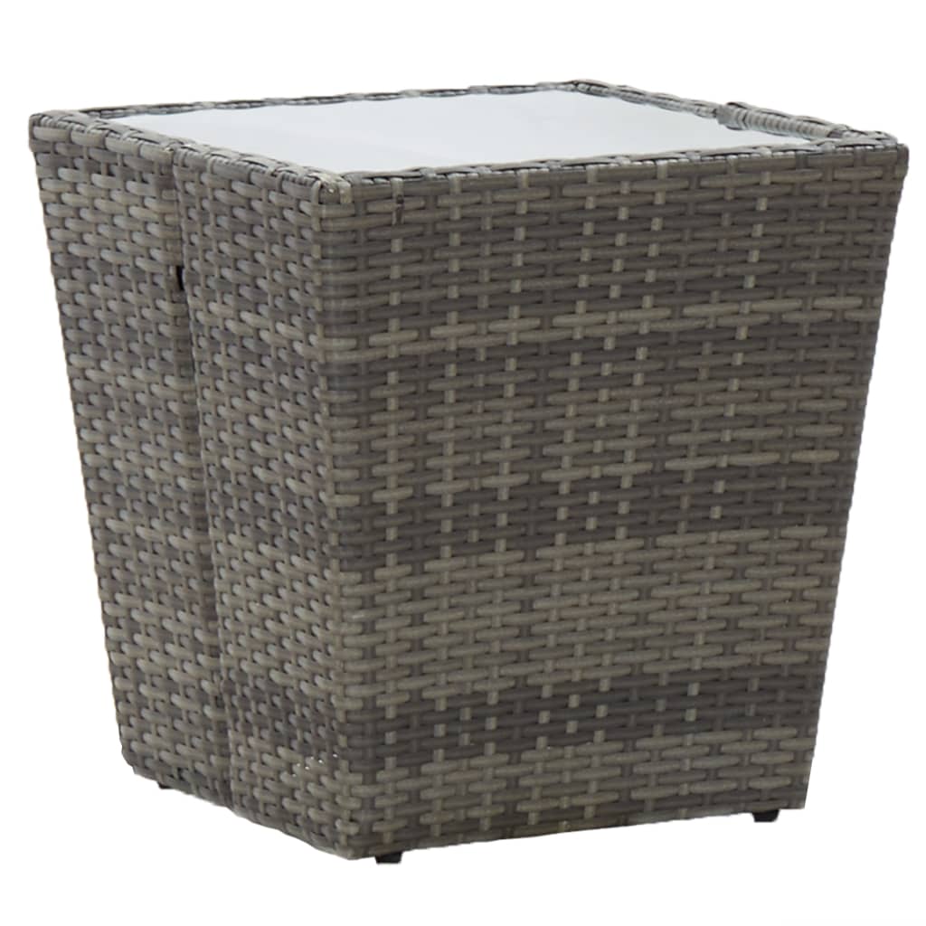 3-delige Bistroset poly rattan gehard glas