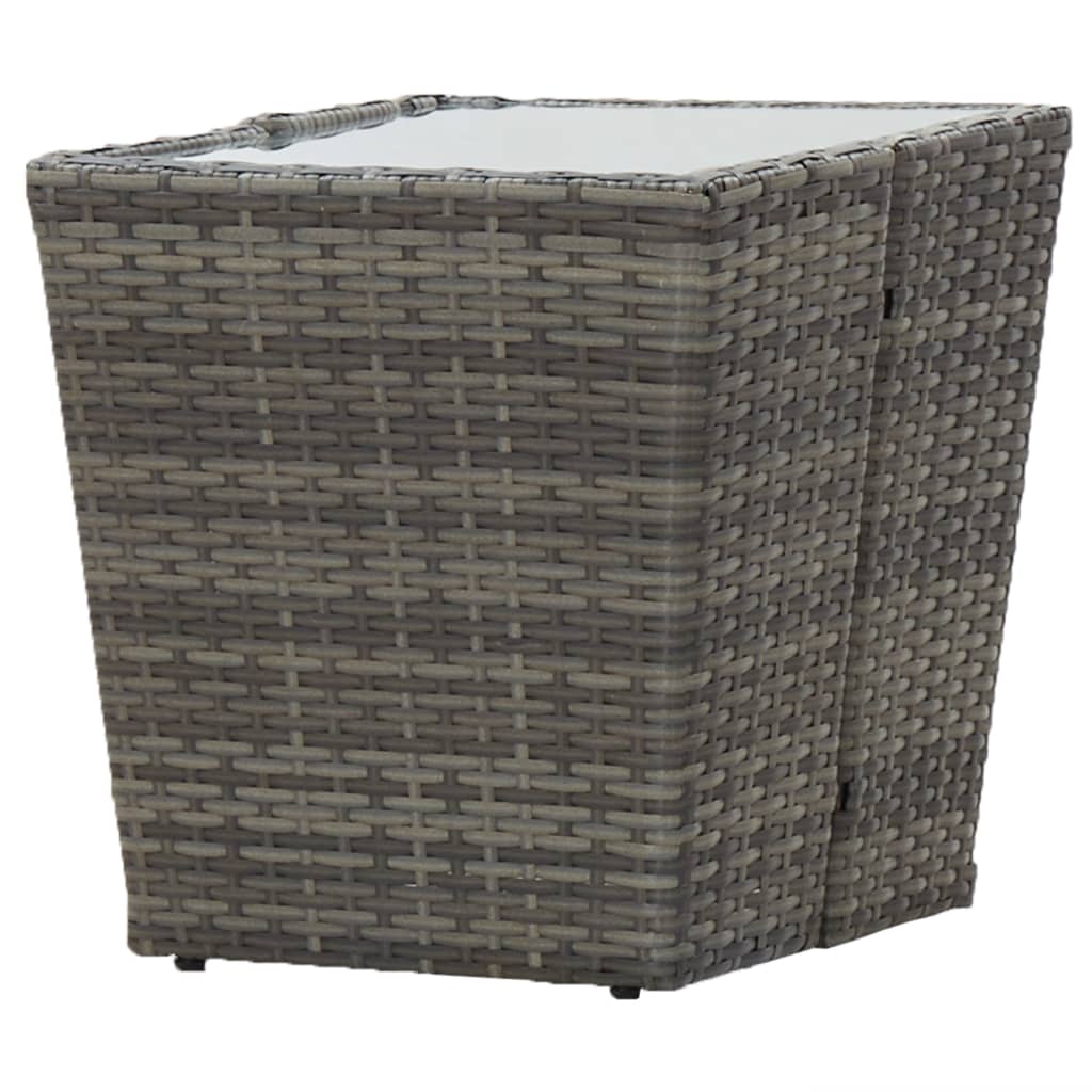 3-delige Bistroset poly rattan gehard glas