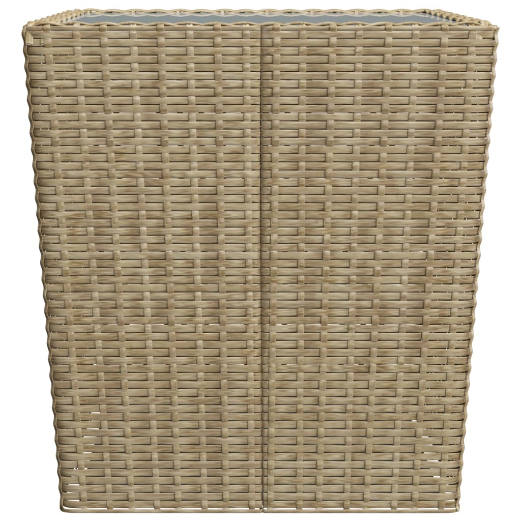 3-delige Bistroset poly rattan gehard glas