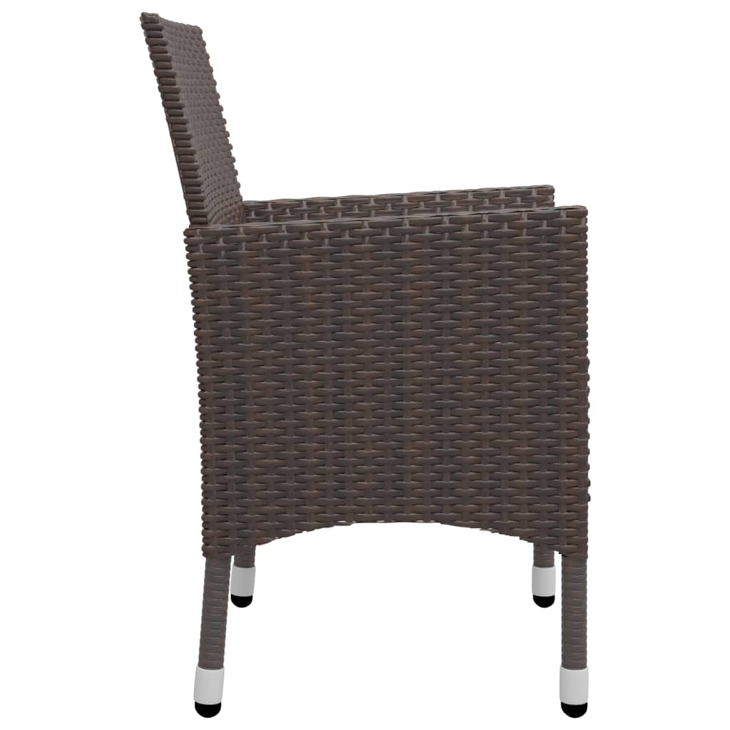 3-delige Bistroset poly rattan gehard glas