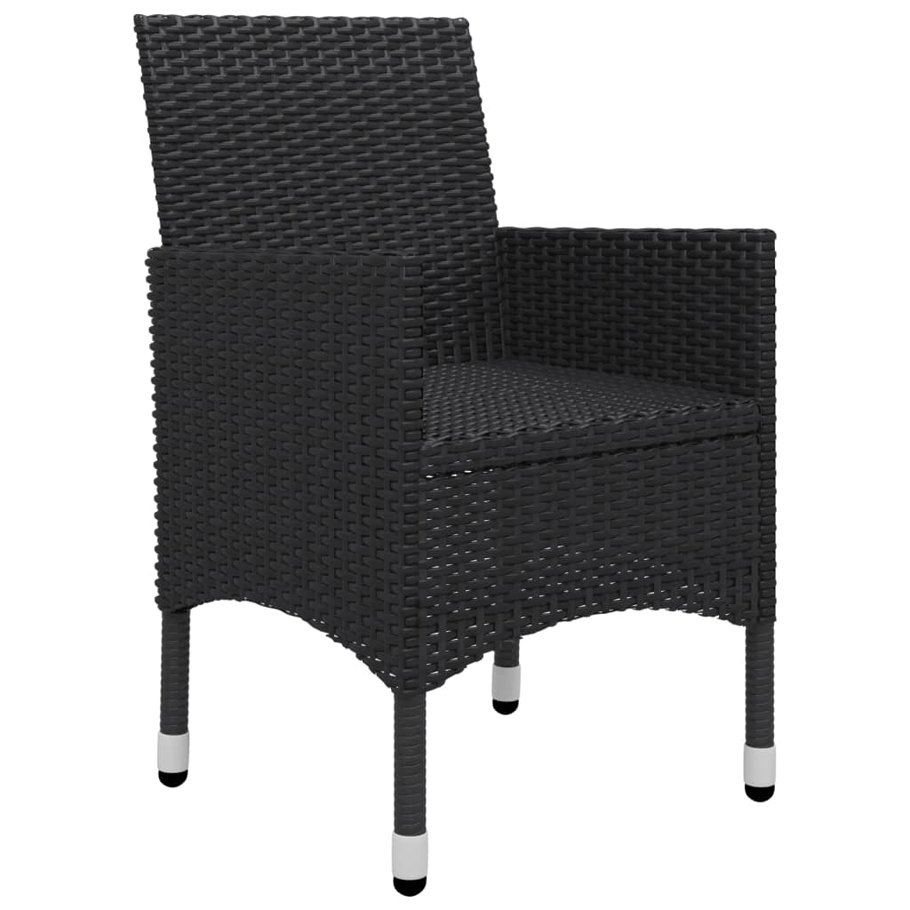 3-delige Bistroset poly rattan acaciahout