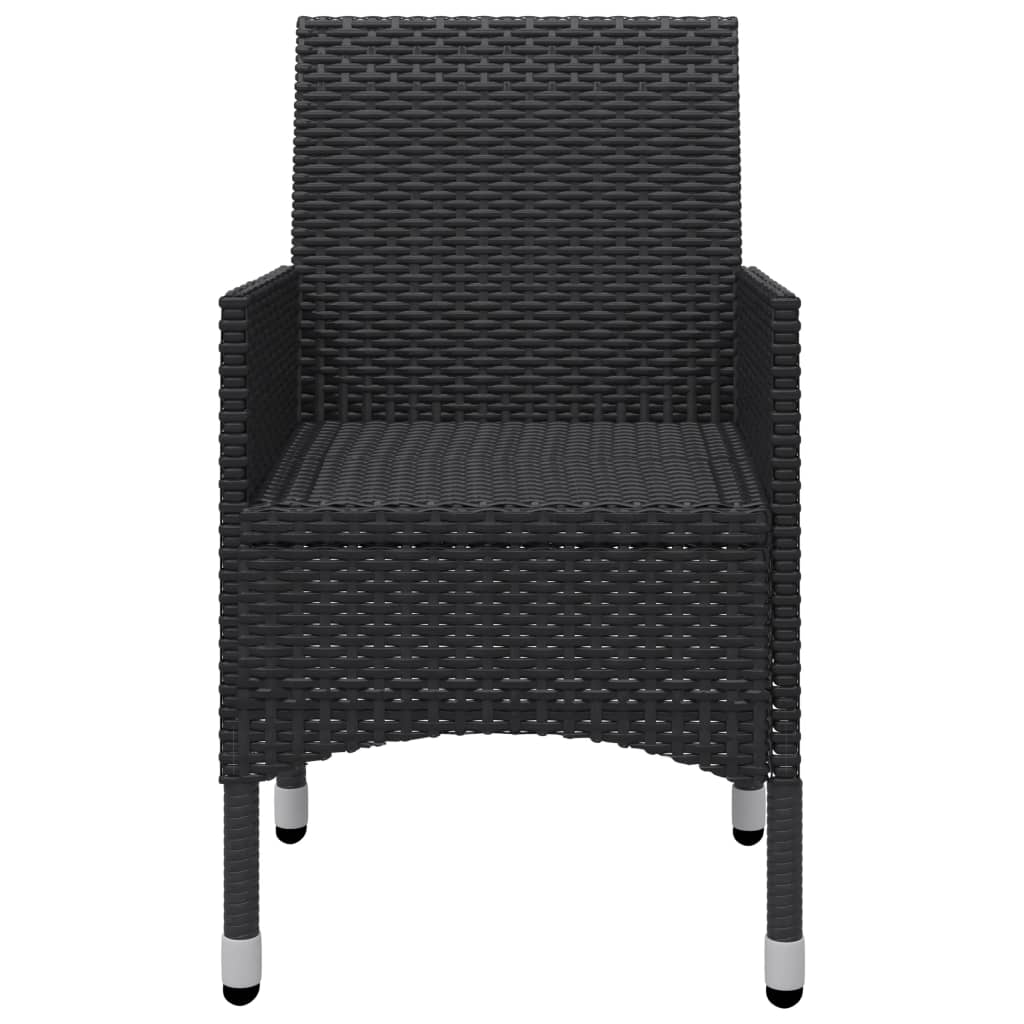 3-delige Bistroset poly rattan acaciahout