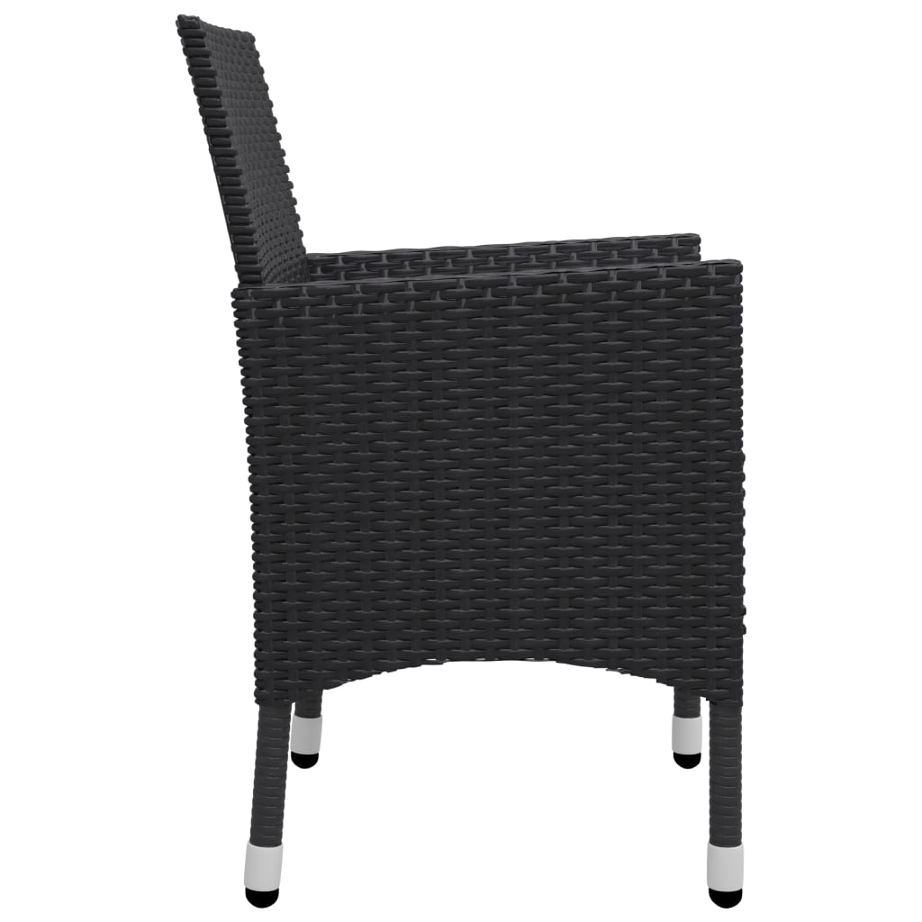 3-delige Bistroset poly rattan acaciahout