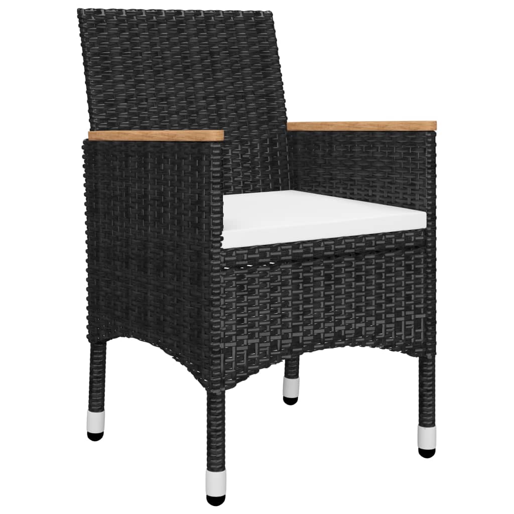 3-delige Bistroset poly rattan acaciahout