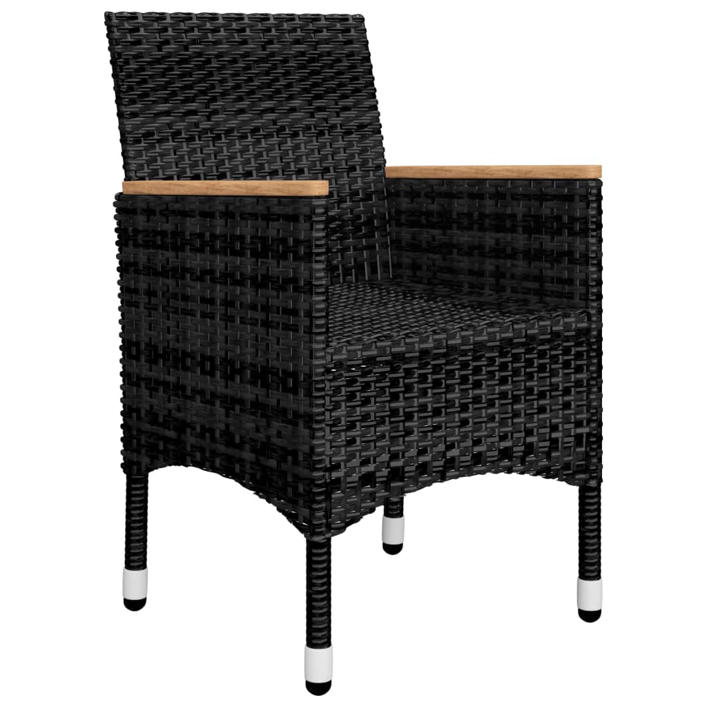 3-delige Bistroset poly rattan acaciahout