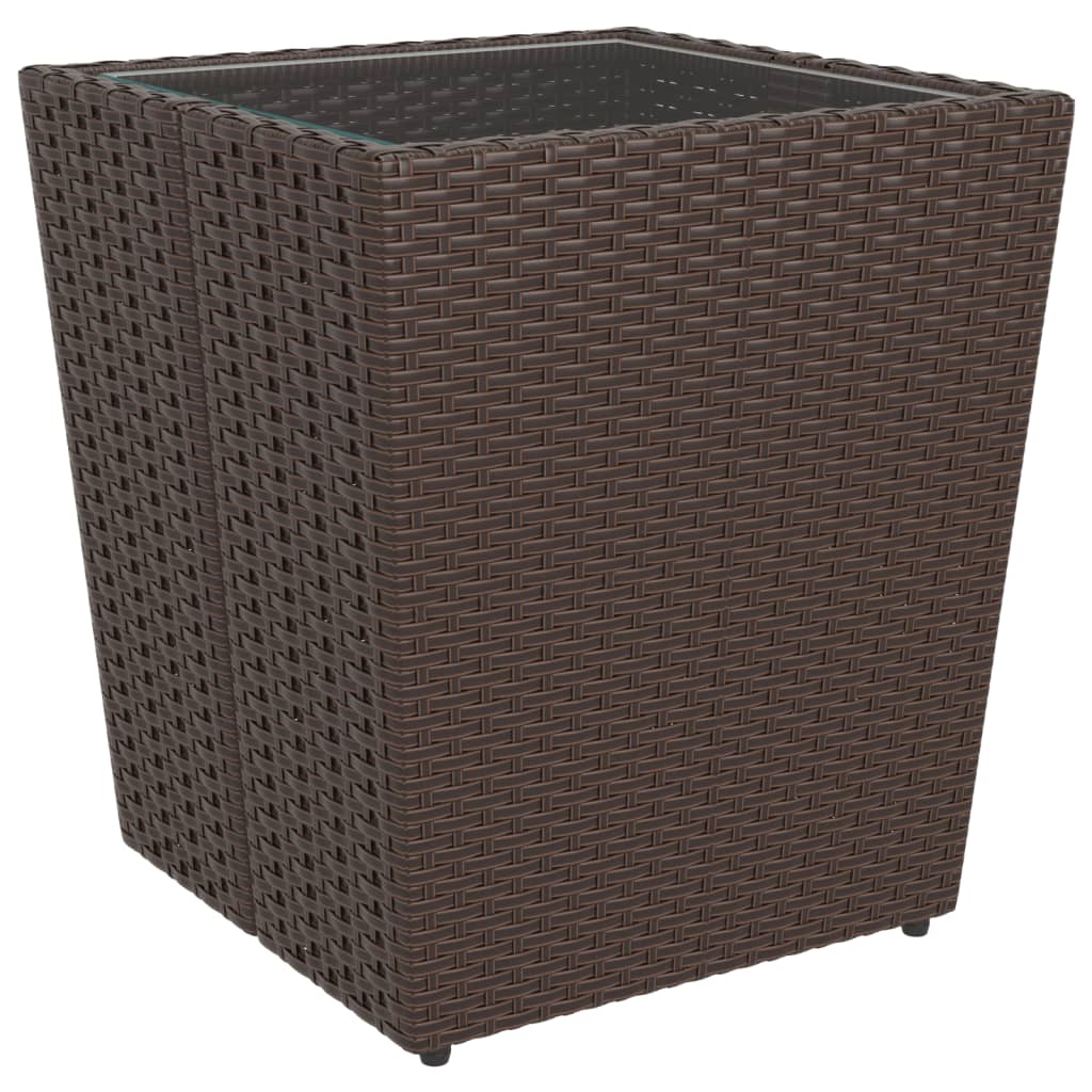 3-delige Bistroset poly rattan gehard glas