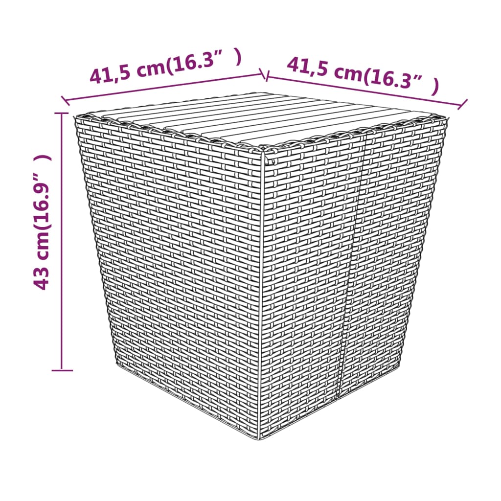 3-delige Bistroset poly rattan acaciahout