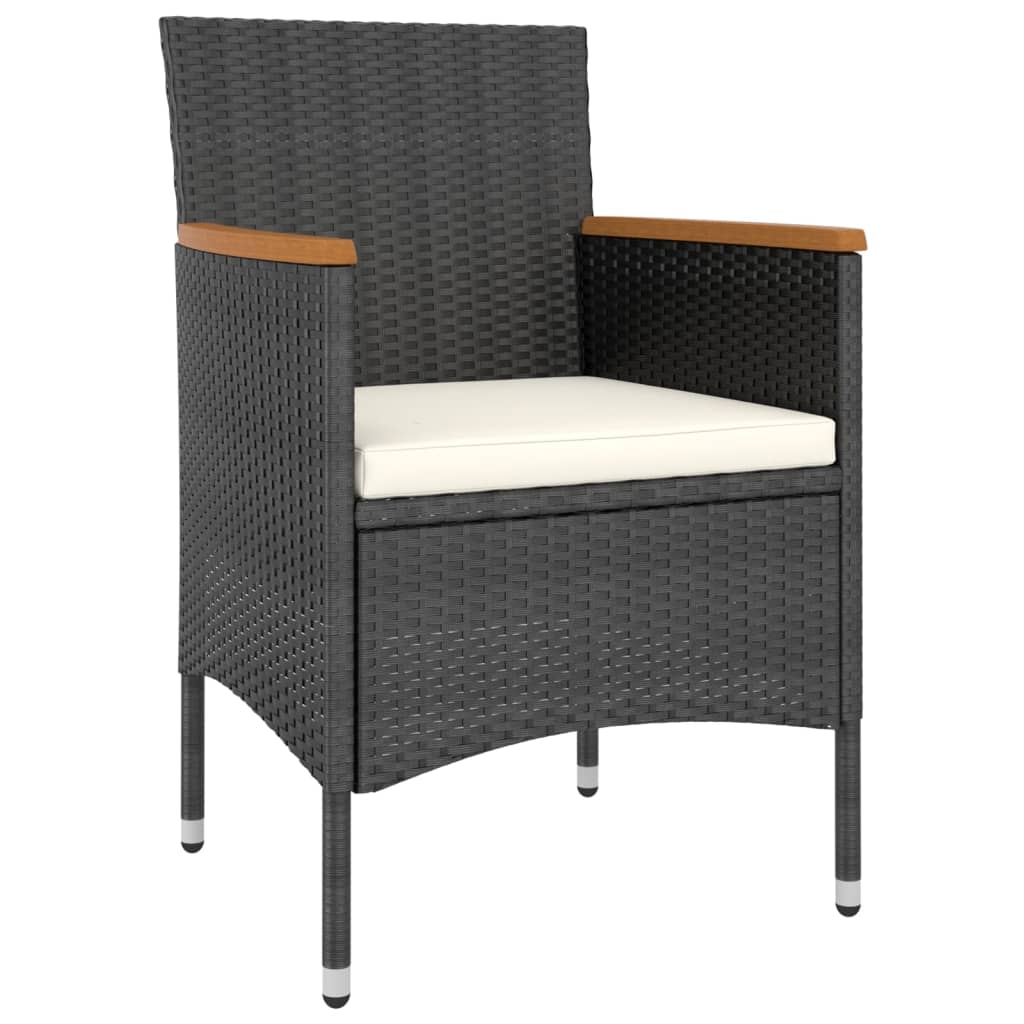 3-delige Bistroset poly rattan acaciahout