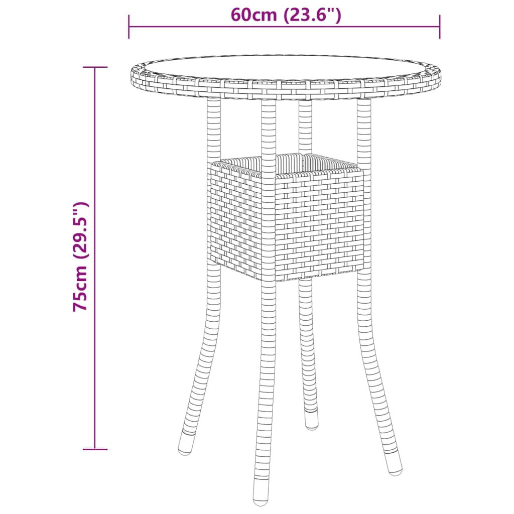 3-delige Tuinset poly rattan