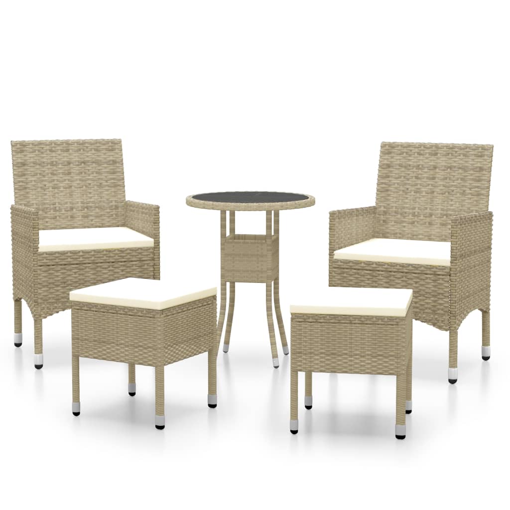 5-delige Loungeset poly rattan