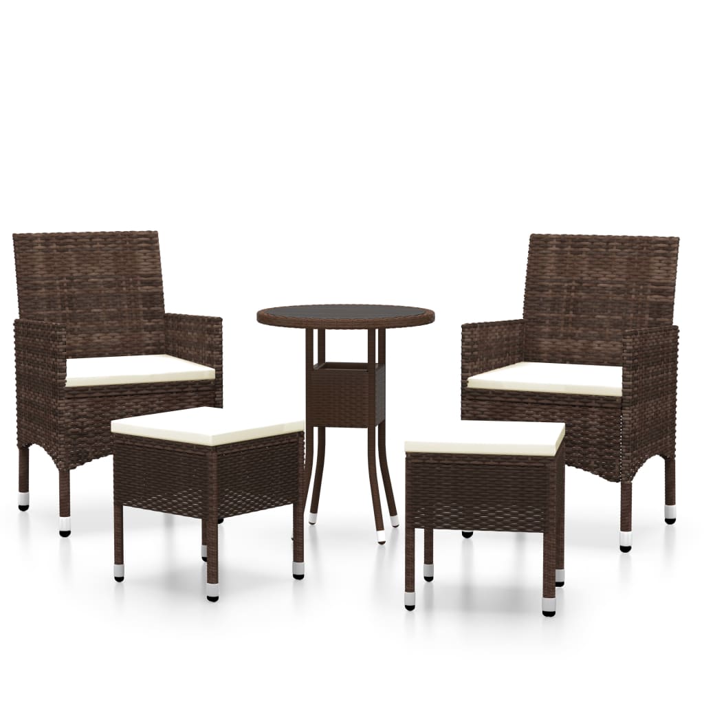 5-delige Loungeset poly rattan