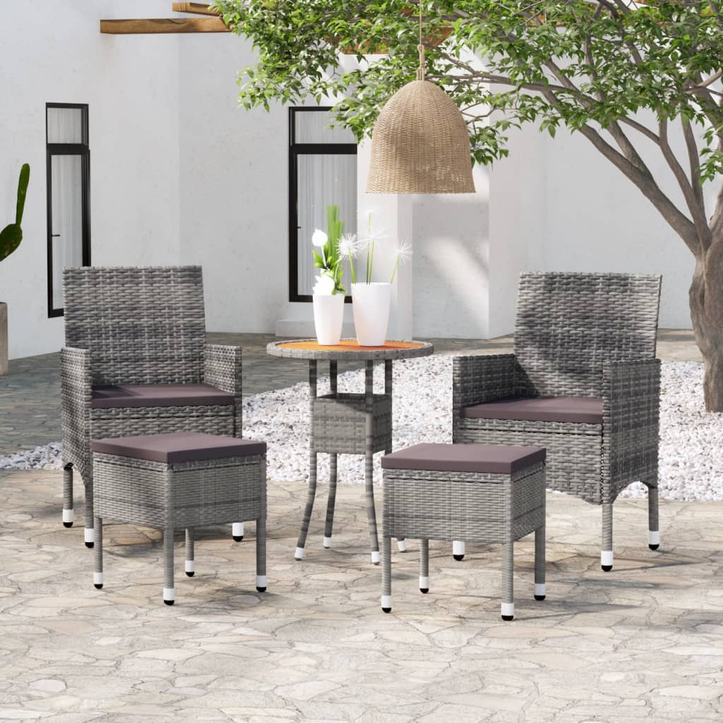 5-delige Loungeset poly rattan