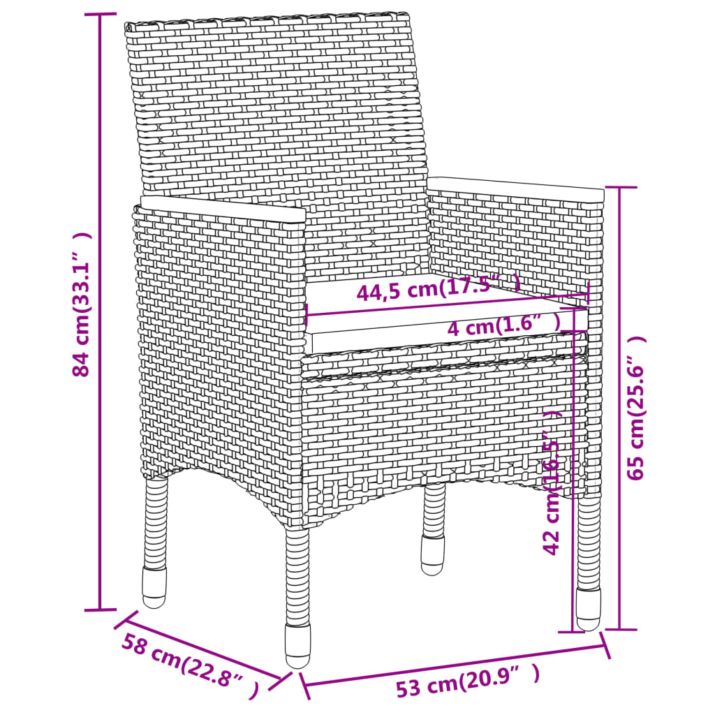 5-delige Loungeset poly rattan