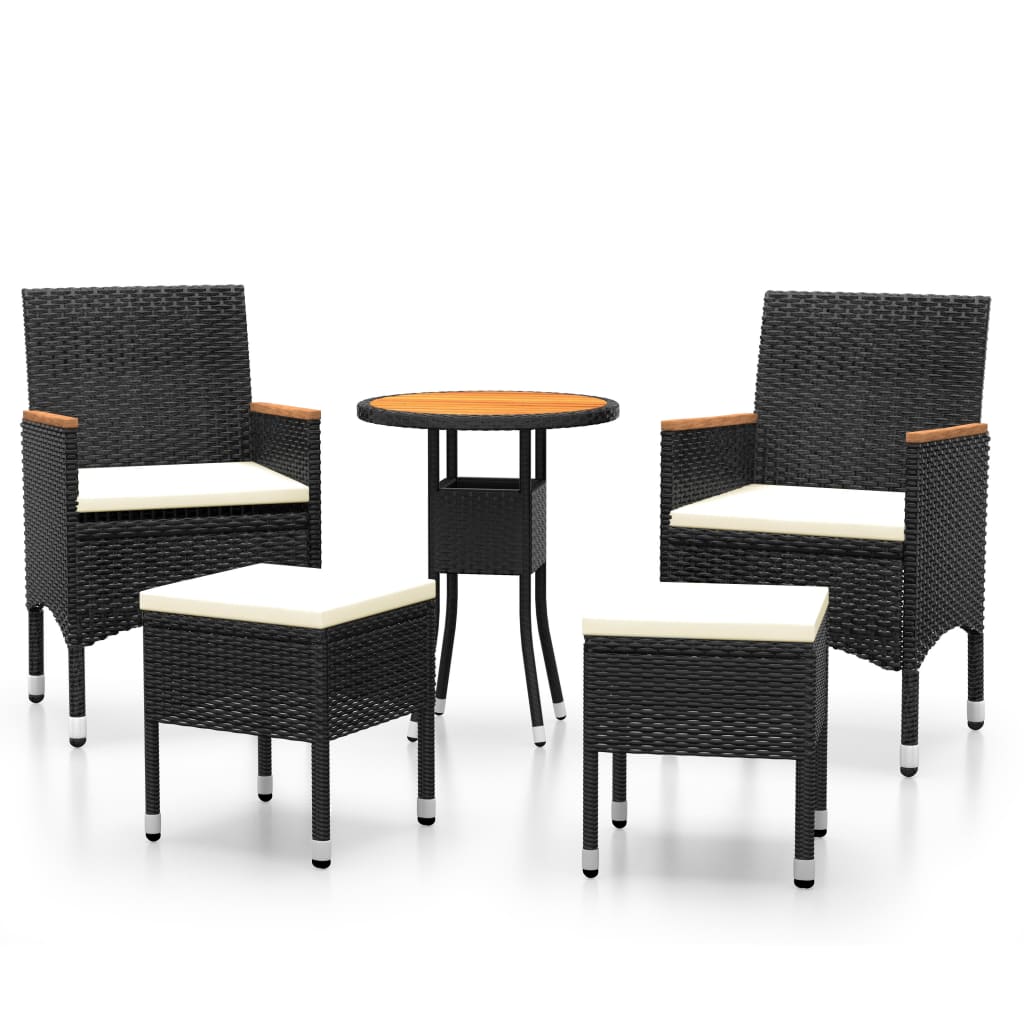 5-delige Loungeset poly rattan