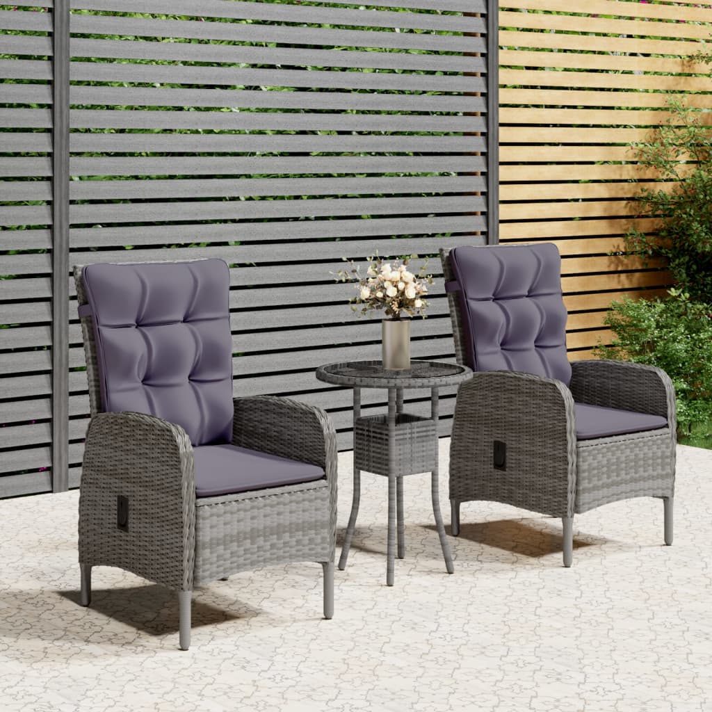 3-piece Bistro set poly rattan