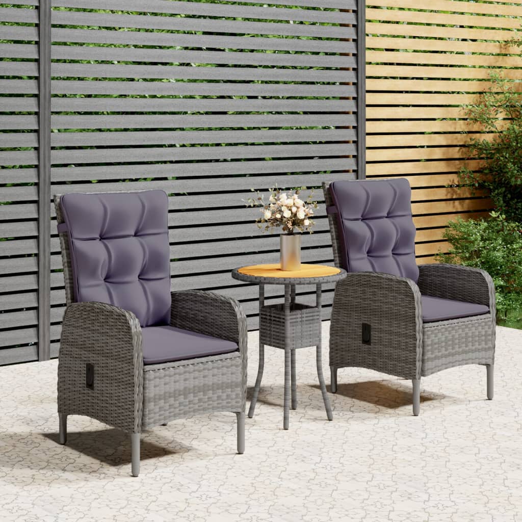 3-piece Bistro set poly rattan