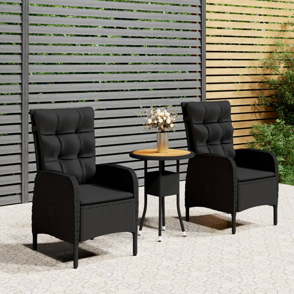 3-piece Bistro set poly rattan