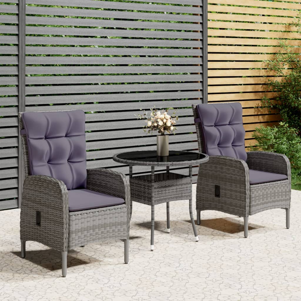 3-delige Bistroset poly rattan