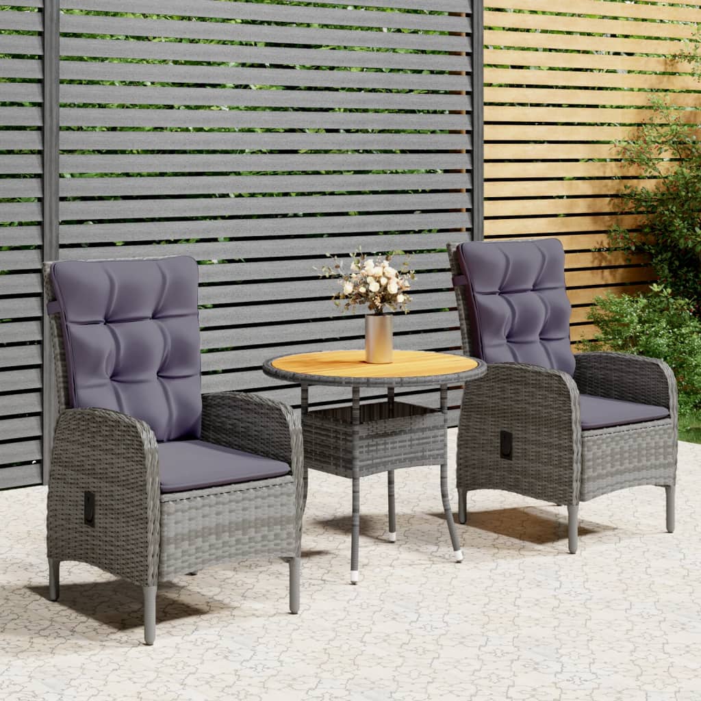 3-delige Bistroset poly rattan