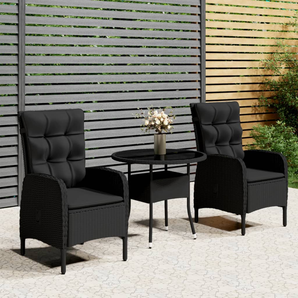 3-piece Bistro set poly rattan