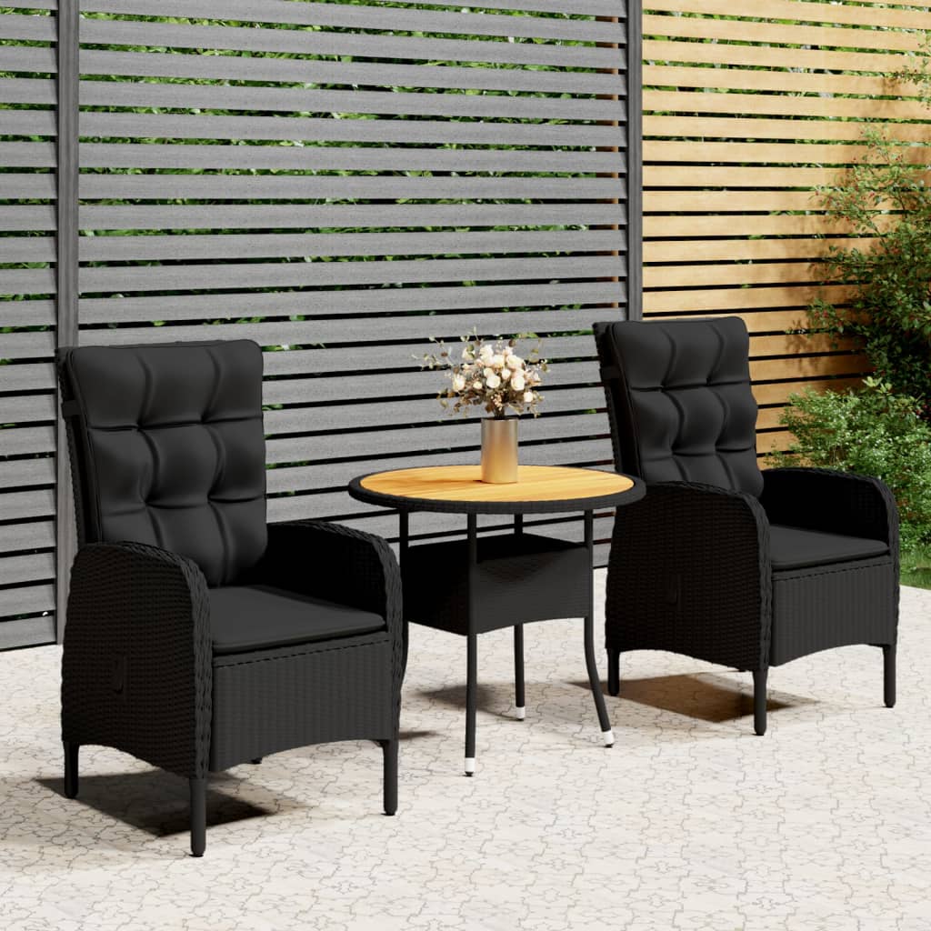 3-piece Bistro set poly rattan