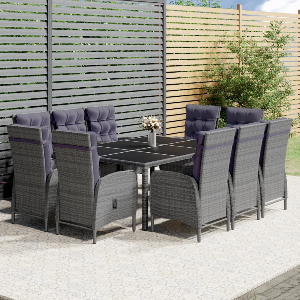 11-piece Garden set poly rattan