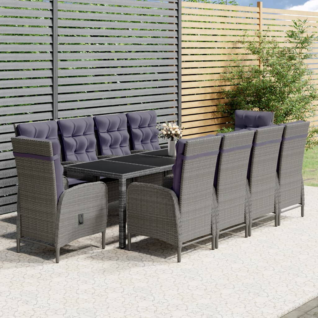 11-piece Garden set poly rattan