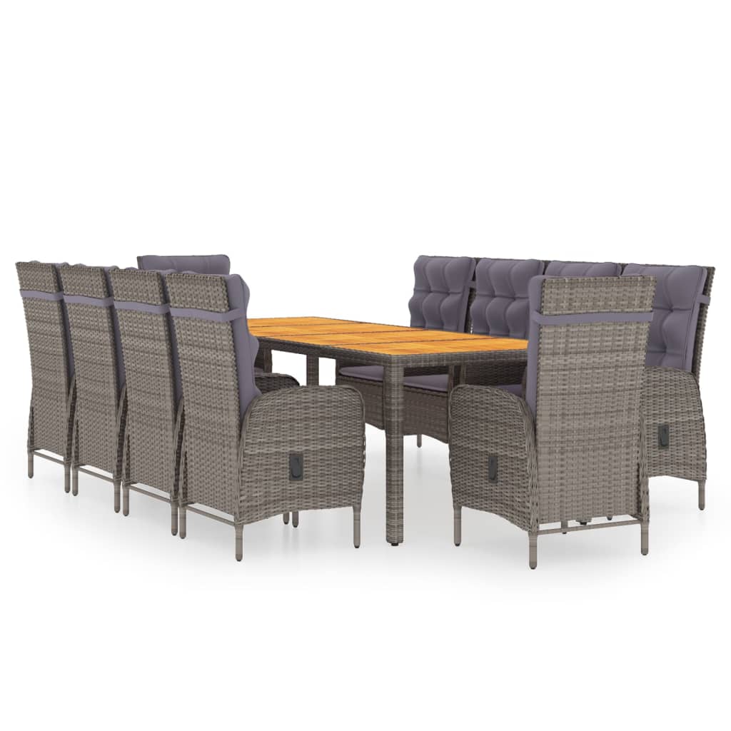 11-piece Garden set poly rattan