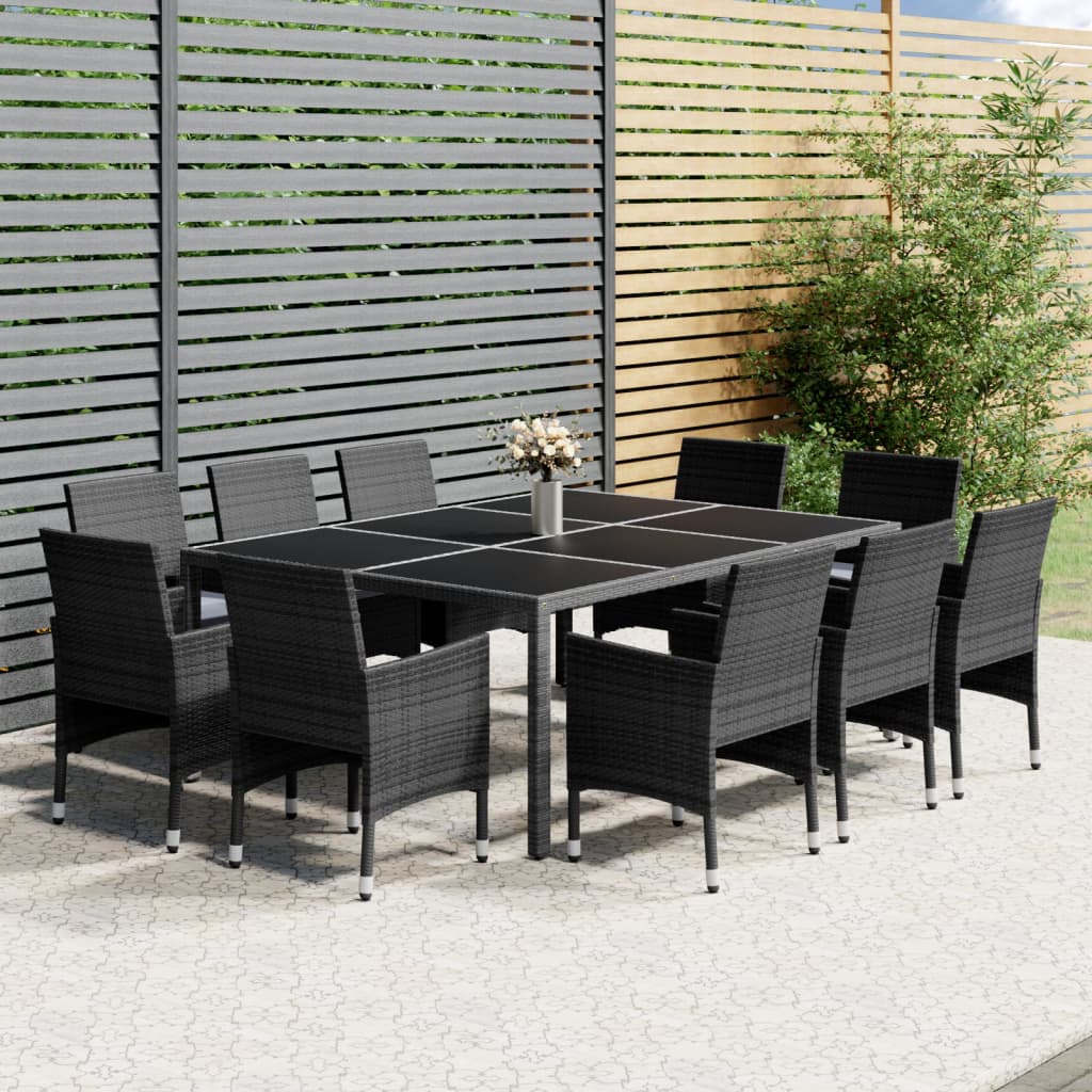 11-piece Garden set poly rattan