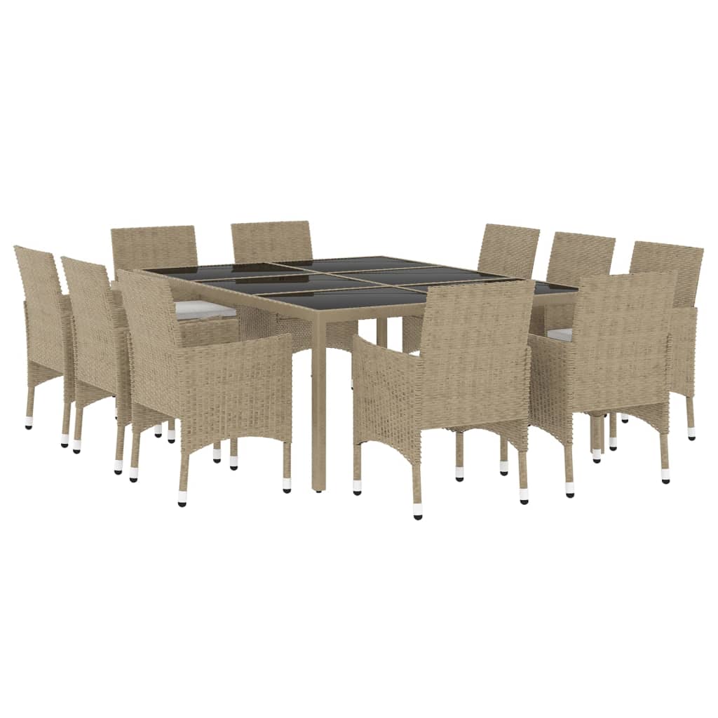 11-piece Garden set poly rattan