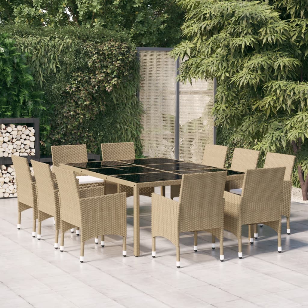 11-piece Garden set poly rattan