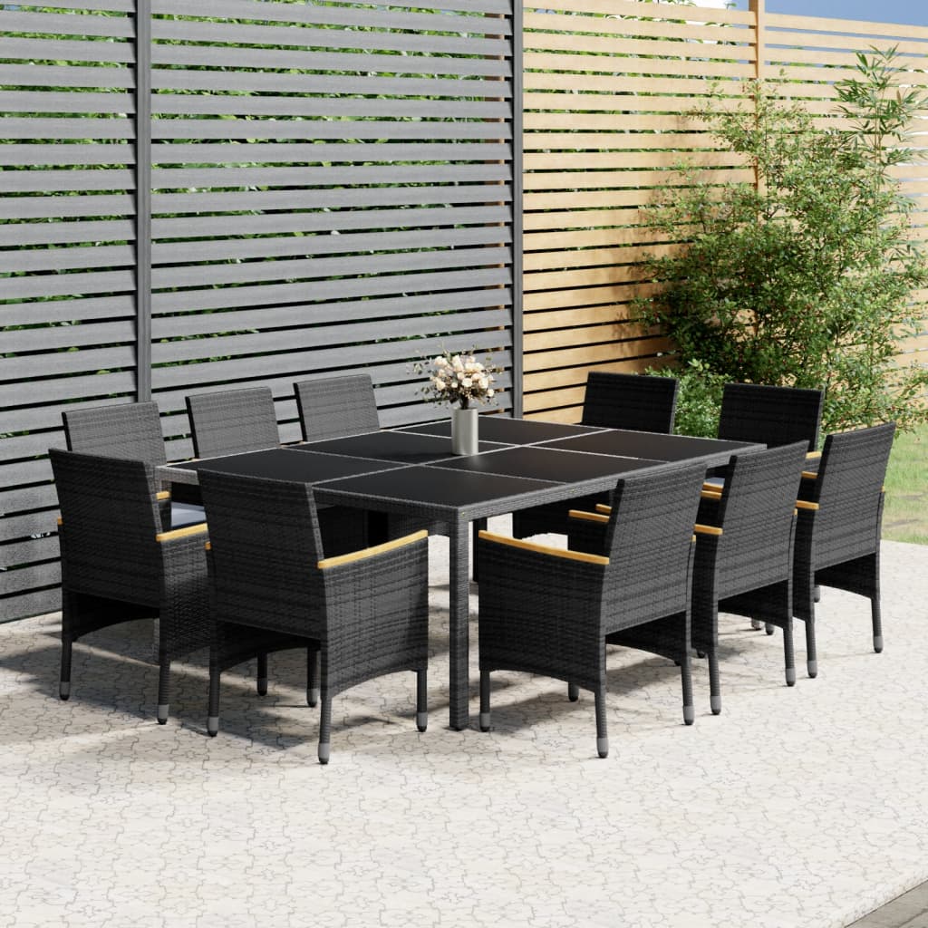 11-piece Garden set poly rattan